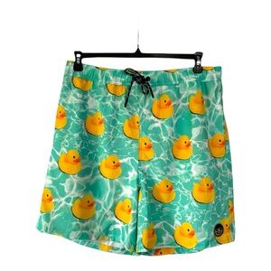 Neff men’s swim shorts with rubber duckie print